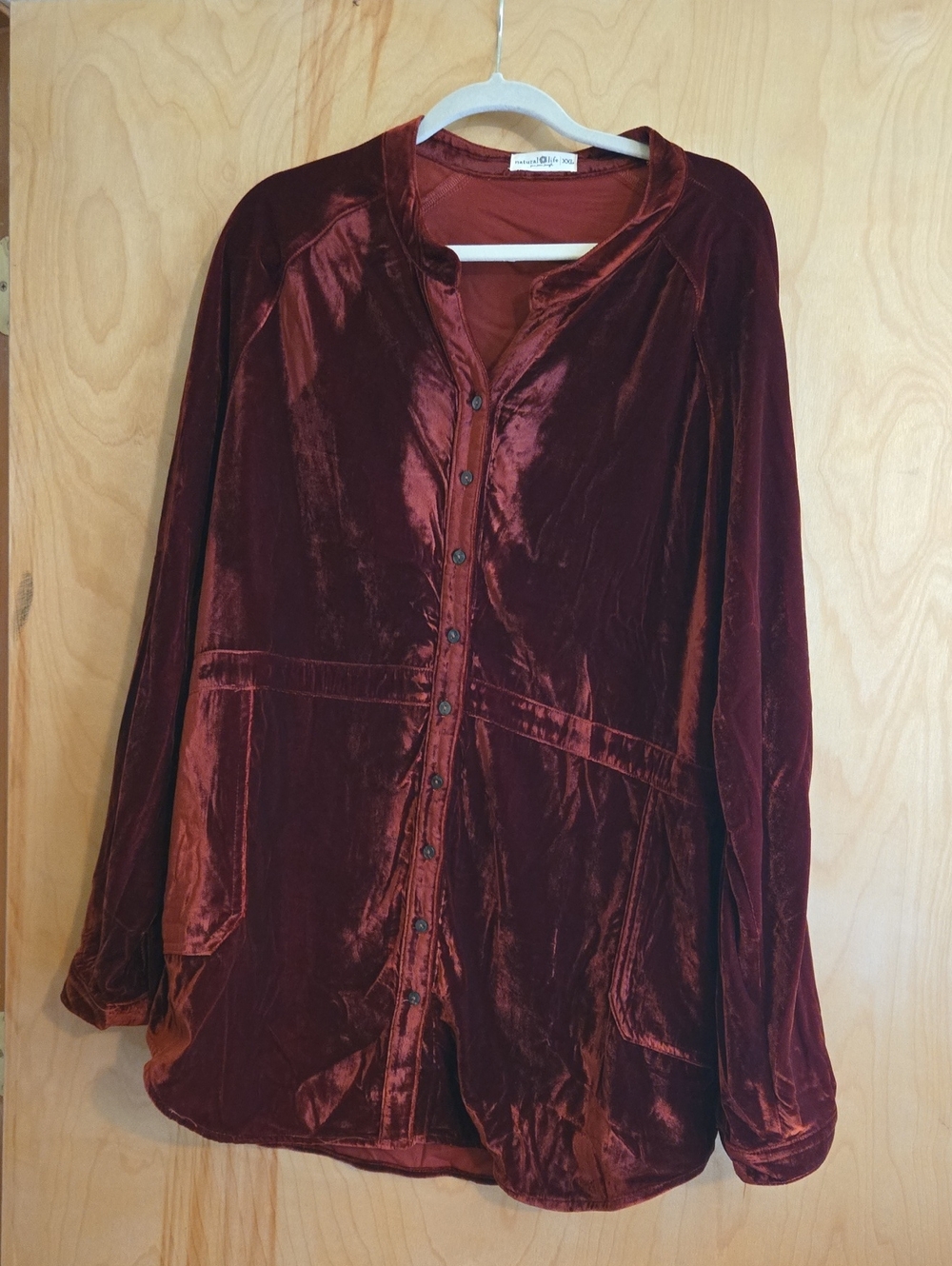 Natural Life Velvet Button Down Shirt.  XXL. With Pockets